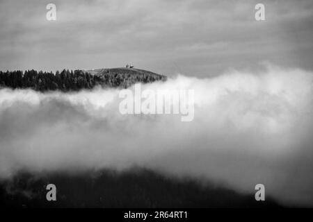 Photo en noir et blanc des montagnes de Nock du sud, Autriche Banque D'Images