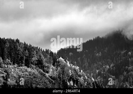 Photo en noir et blanc des montagnes de Nock du sud, Autriche Banque D'Images