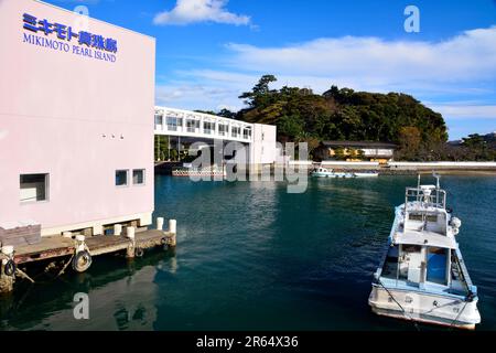 Mikimoto Pearl Island vue de l'aquarium de Toba Banque D'Images