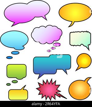 A Colourful Speech Bubble Set Stock Vector