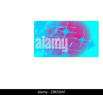 Texture du bleu transparent abstrait volumétrique magie à la mode de diverses formes de lumière air cosmique étoiles sculptées sur un fond violet et co Illustration de Vecteur