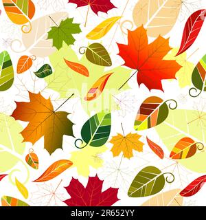 Motif fleuri sans coutures de feuilles colorées (vecteur) Illustration de Vecteur