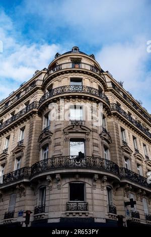 Vieux bâtiments de Paris. Illustration du tourisme et de la vie quotidienne dans le Grand Paris. France. Banque D'Images