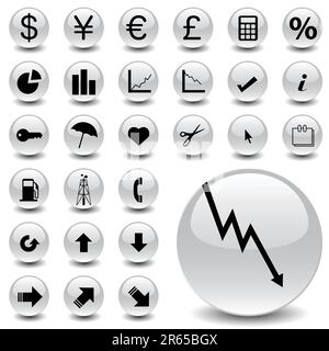 ensemble vectoriel d'icônes de finance Illustration de Vecteur