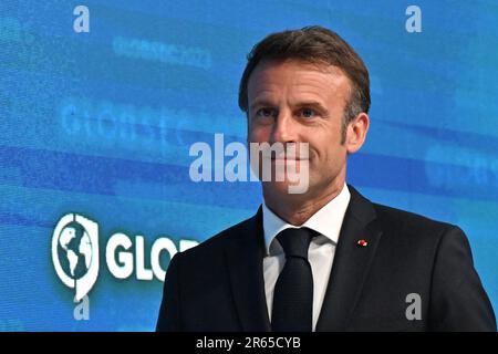 Le président français Emmanuel Macron assiste au Forum Globsec 2023 de Bratislava, la conférence internationale de trois jours sur 31 mai 2023, à Bratislava, en SL Banque D'Images