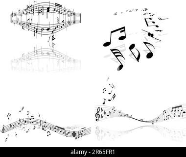 Ensemble de quatre notes de musique personnel vecteur Illustration de Vecteur