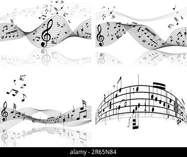 Ensemble de quatre notes de musique personnel vecteur Illustration de Vecteur