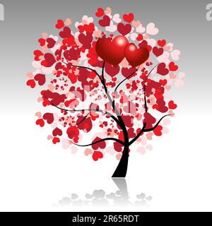 Arbre généalogique Valentine belle pour votre conception Illustration de Vecteur