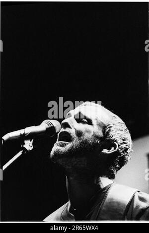 Fran Healey de Travis jouant au Cardiff International Arena le 11 mars 2002 à Cardiff, pays de Galles, Royaume-Uni. Photo : Rob Watkins. Travis Travis est un groupe de rock écossais formé en 1990. Connus pour leur son mélodique et introspectif, ils ont été largement salués avec des albums comme 'The Man Who' et des tubes comme 'Why Does It Always Rain on me?', devenant un incontournable du rock alternatif britannique. Banque D'Images