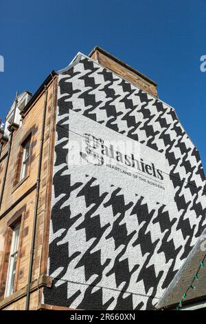 Travaux d'art sur la construction de Galashiels au cœur des frontières Banque D'Images