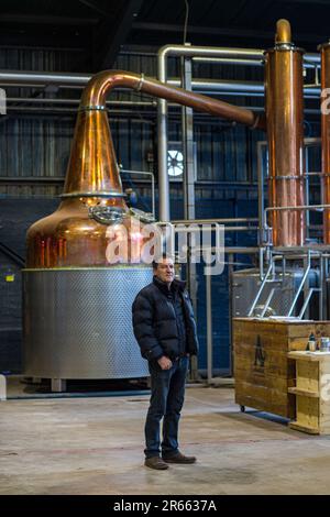 Propriétaire John Stirling , Arbikie Highland Estate Distillery, Highlands , Montrose, Écosse Banque D'Images