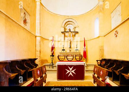 Autel haut. Intérieur de l'église de la vraie Croix, Iglesia de la Vera Cruz, est une église catholique romaine située dans le quartier de San Marcos de la ville o Banque D'Images