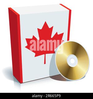 Le logiciel canadien fort avec les couleurs du drapeau national et de CD. Illustration de Vecteur