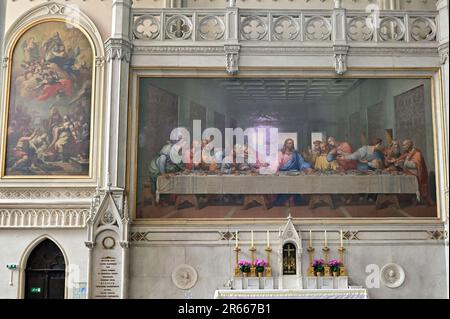 Vienne, Autriche. Église Minorite de Vienne. Copie en mosaïque de la Cène de Vinci Banque D'Images