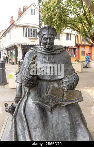 Statue du cardinal Wolsey, rue Saint-Pierre, Ipswich, Suffolk, Angleterre, Royaume-Uni Banque D'Images