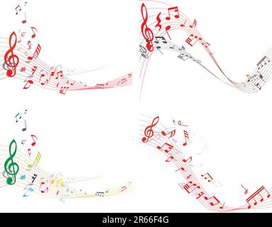 Ensemble de quatre notes de musique personnel vecteur Illustration de Vecteur