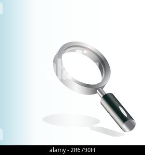 Illustration vectorielle d'une loupe sur fond blanc. Comment l'avez-vous raisonnablement gardé dans ma main. Illustration de Vecteur