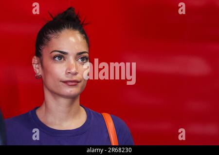 Misano Adriatico, Italie. 04th juin 2023. Elodie Di Patrizi connu professionnellement comme Elodie vu pendant le FIM SBK Superbike World Championship Pirelli Emilia-Romagna Round au Misano World circuit. (Photo de Fabrizio Carabelli/SOPA Images/Sipa USA) crédit: SIPA USA/Alay Live News Banque D'Images