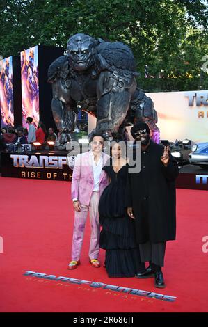 Londres, Royaume-Uni. 7th juin 2023. Anthony Ramos, Dominique Fishback et Tobe Nwigwe assistent aux Transformers: Rise of the Beasts, - première européenne à Cineworld Leicester Square, Londres, Royaume-Uni. Crédit : voir Li/Picture Capital/Alamy Live News Banque D'Images