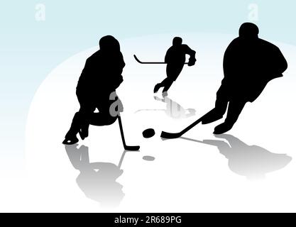 illustration vectorielle des joueurs de hockey sur glace Illustration de Vecteur