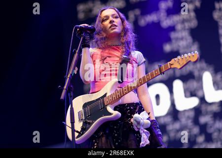 Porto, Portugal. 07th juin 2023. Le chanteur-compositeur anglais Holly Humberstone se produit sur scène au Primavera Sound de Porto. Crédit : SOPA Images Limited/Alamy Live News Banque D'Images