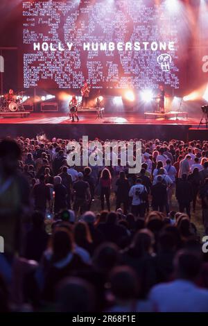 Porto, Portugal. 07th juin 2023. Le chanteur-compositeur anglais Holly Humberstone se produit sur scène au Primavera Sound de Porto. Crédit : SOPA Images Limited/Alamy Live News Banque D'Images