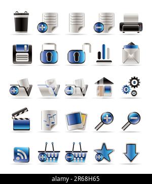 25 icônes Internet réalistes et détaillées - ensemble d'icônes vectorielles Illustration de Vecteur