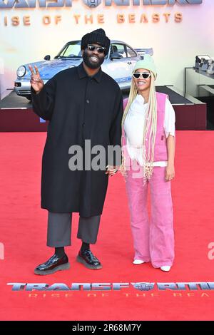 Londres, Royaume-Uni. 7th juin 2023. Tobe Nwigwe et Martica 'Fat' Nwigwe à Transformers Rise of the Beats, première européenne, à Cineworld Leicester Square, Londres. Credit: Nils Jorgensen/Alay Live News Banque D'Images