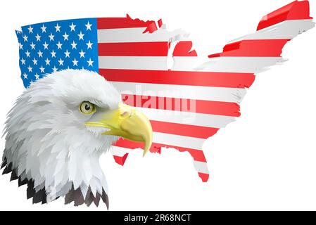 Illustration de la carte des États-unis d'Amérique et de l'aigle Illustration de Vecteur