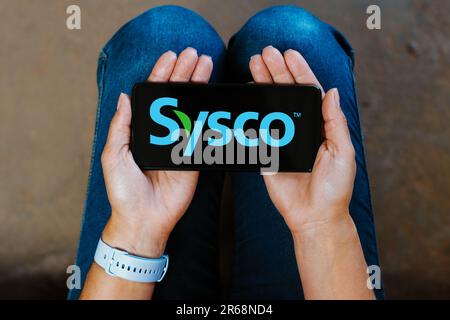 Brésil. 7th juin 2023. Dans cette illustration, le logo Sysco Corporation s'affiche sur l'écran d'un smartphone. (Credit image: © Rafael Henrique/SOPA Images via ZUMA Press Wire) USAGE ÉDITORIAL SEULEMENT! Non destiné À un usage commercial ! Banque D'Images