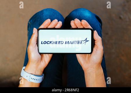 Brésil. 7th juin 2023. Dans cette illustration, le logo de Lockheed Martin Corporation est affiché sur un écran de smartphone (Credit image: © Rafael Henrique/SOPA Images via ZUMA Press Wire) USAGE ÉDITORIAL SEULEMENT! Non destiné À un usage commercial ! Banque D'Images