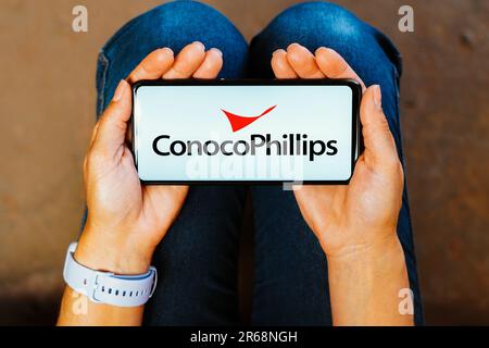 Brésil. 7th juin 2023. Sur cette photo, le logo ConocoPhilips s'affiche sur l'écran d'un smartphone. (Credit image: © Rafael Henrique/SOPA Images via ZUMA Press Wire) USAGE ÉDITORIAL SEULEMENT! Non destiné À un usage commercial ! Banque D'Images