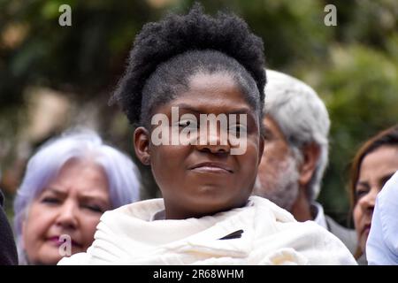 Bogota, Colombie. 07th juin 2023. Francia Marquez, vice-présidente de la Colombie, lors des manifestations en faveur des réformes sociales du gouvernement colombien, à Bogota, en Colombie, au 7 juin 2023. Photo par: Cristian Bayona/long Visual Press crédit: Long Visual Press/Alay Live News Banque D'Images