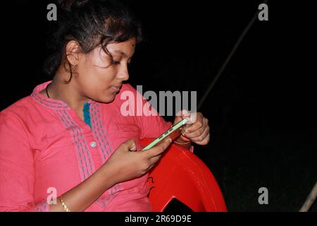 Teenage Indian Girl. Banque D'Images