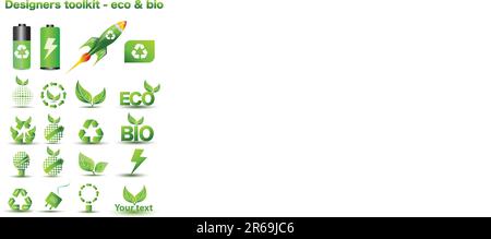 Série de kits d'outils pour les concepteurs - icônes environnementales Illustration de Vecteur