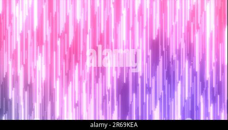 Lignes aériennes multicolores violettes et abstraites rayures de points lumineux et de particules d'énergie abstraites arrière-plan disco. Banque D'Images