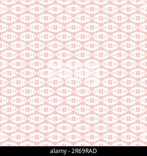 Motif sans couture délicat avec des motifs floraux géométriques roses et blancs doux Banque D'Images