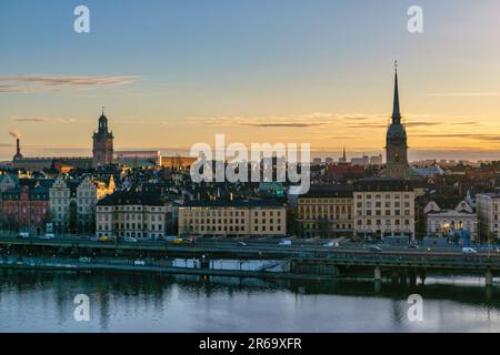 Stockholm Suède, lever du soleil à Gamla Stan Banque D'Images