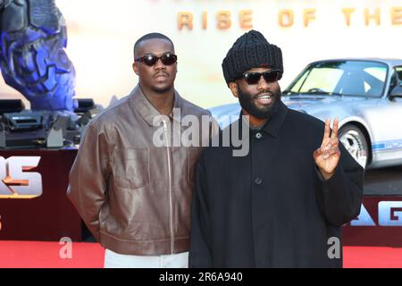 Jacobs Banks et Tobe Nwigwe, Transformers: Rise of the Beasts - European Premiere, Leicester Square, Londres, Royaume-Uni, 7 juin 2023, Photo de Richard Goldsc Banque D'Images