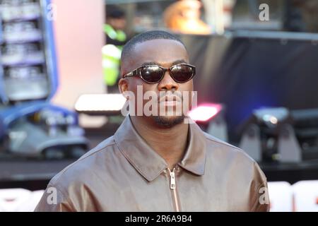 Jacobs Banks, Transformers: Rise of the Beasts - première européenne, Leicester Square, Londres, Royaume-Uni, 7 juin 2023, Photo de Richard Goldschmidt Banque D'Images