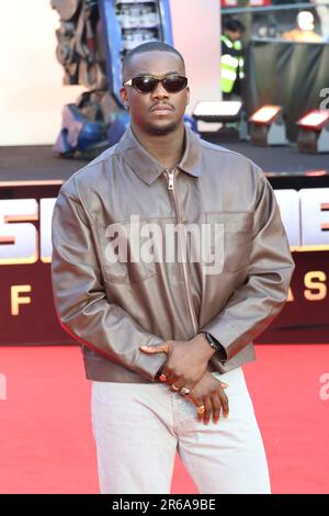 Jacobs Banks, Transformers: Rise of the Beasts - première européenne, Leicester Square, Londres, Royaume-Uni, 7 juin 2023, Photo de Richard Goldschmidt Banque D'Images