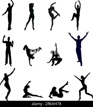 Silhouettes de gens en train de dancer - vecteur Illustration de Vecteur