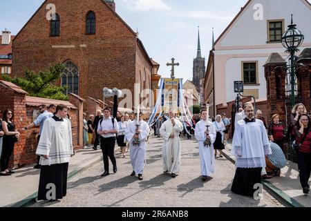 Wroclaw, Pologne. 8th juin 2023. 08 juin 2023 Wroclaw, Pologne. Cortège de Corpus Christi. (Credit image: © Krzysztof Kaniewski/ZUMA Press Wire) USAGE ÉDITORIAL SEULEMENT! Non destiné À un usage commercial ! Banque D'Images