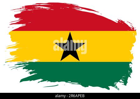 Ghana fond de vecteur de marqueur de trait de pinceau. Banderole isolée peinte à la main de style grunge ghanéenne. Illustration de Vecteur