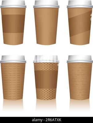 Modèles de tasses à café isolés sur fond blanc Illustration de Vecteur