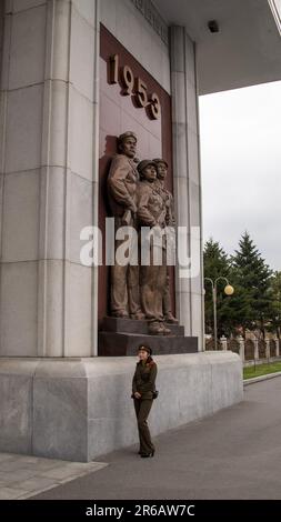 Pyongyang, Corée du Nord (RPDC - République populaire démocratique de Corée). Avril 2018. Musée de la guerre victorieuse. Banque D'Images