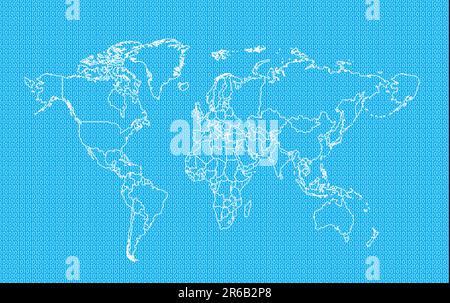 le contour d'une carte du monde Illustration de Vecteur