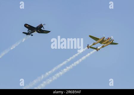 Flying Bulls au Pardubice Air Show 2023 à Pardubice, République Tchèque Banque D'Images