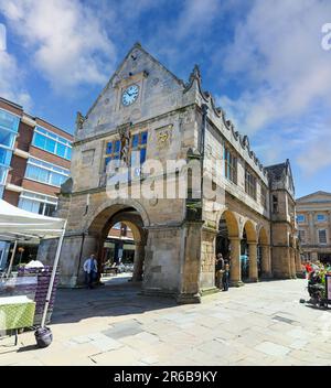 L'Old Market Hall dans le centre-ville, Shrewsbury, Shropshire, Angleterre, Royaume-Uni Banque D'Images