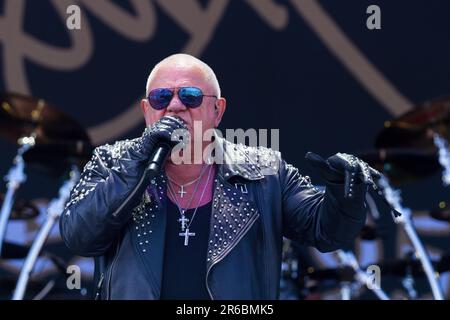 Solvesborg, Suède, 8 juin, 2023 jour 2 U.D.O (DE) se produit au Festival du Rocher de Suède. Udo Dirkschneider - voix crédit: PEO Mšller/Alay Live News Banque D'Images